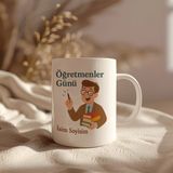 Kişiye Özel Öğretmenler Günü Baskılı Seramik Kupa Bardak 330 ml - Beyaz