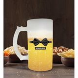 Kişiye Özel Papyon Tasarımlı Buzlu Cam Bira Bardağı 50cl-1