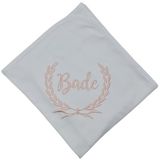 Kişiye Özel Penye Battaniye Laruel Desenli Pudra Pembe