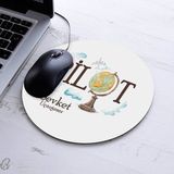 Kişiye Özel Pilot Temalı Yuvarlak Mousepad - Beyaz