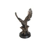 Kişiye Özel Polyester Kartal Figürü 13x9 cm Bronz Görünümlü Masa Üstü Kartal Biblosu