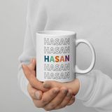 Kişiye Özel Porselen Kupa, İsim Baskılı Bardak, Renkli Harfli Tasarım