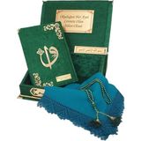 KİŞİYE ÖZEL RAHLELİ HEDİYE ORTA BOY KURANI KERİM TESPİH-ÖRTÜ(YEŞİL)