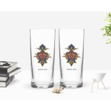 Kişiye Özel Renkli Baskılı İsimli İkili Rakı Bardağı Seti-108