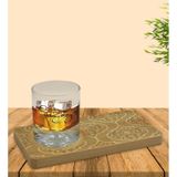 Kişiye Özel Retro Motif Tasarımlı Doğal Ahşap Tabaklı Viski Bardağı Sunum Seti Model 14