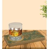 Kişiye Özel Retro Motif Tasarımlı Doğal Ahşap Tabaklı Viski Bardağı Sunum Seti Model 5