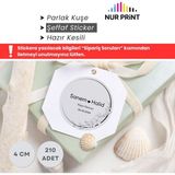 Kişiye Özel Şeffaf Sticker, Düğün, Nişan, Kına, Yapışkanlı Sticker, Yuvarlak Isimli Etiket, Çap 4 Cm, 210 Adet - Model 4