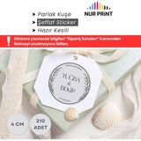 Kişiye Özel Şeffaf Sticker, Düğün, Nişan, Kına, Yapışkanlı Sticker, Yuvarlak Isimli Etiket, Çap 4 Cm, 210 Adet - Model 7