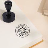 Kişiye Özel Siyah Kemik Öğretmen Kaşesi Kitap Mührü ve Istampa Set R5814-13