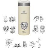 Kişiye Özel Stanley The Aerolight Transit Mug 0.47 Lt Termos - Açık Krem - 0,47 lt