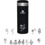 Kişiye Özel Stanley The Aerolight Transit Mug 0.47 Lt Termos - Mat Siyah - 0,47 lt