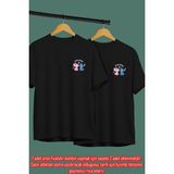 Kişiye Özel Stitch Tarih Baskılı Sevgili Kombini Sevgiliye Hediye Unisex T-Shirt/tişört - Siyah