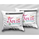 Kişiye Özel Terzi Ip Iki Adet Iki Tarafı Baskılı Yıkanabilir Yastık Kırlent Kılıfı - Krem - 43x43