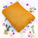 Kişiye Özel Triko Bebek Battaniyesi - %100 Pamuk, Yumuşak, Hediye ve Baby Shower Için Ideal - Hardal