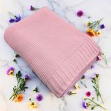 Kişiye Özel Triko Bebek Battaniyesi - %100 Pamuk, Yumuşak, Hediye ve Baby Shower Için Ideal - Pembe
