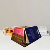 Kişiye Özel Üç Renkli 6 mm MDF Mini Kitaplık Dergilik, Plaklık, Gazetelik - Walnut