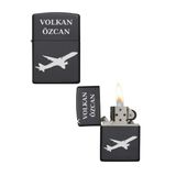 Kişiye Özel Uçak Baskılı Metal Çakmak