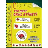 Kisiye Özel Uğur Böcegi Baskili Etiket ( 198 Adet Defter Kalem Okul Etiketi ) - Beyaz