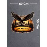 Kişiye Özel Vahşi Kartal Sticker - Vahşi Hayat 4x4 Off Road Adventure Sticker - Araba Oto Motosiklet Karavan Cam Sticker - 00335 60X56 Cm