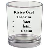 Kişiye Özel Viski Bardağı - Baskılı Viski Bardağı - Isimli Viski Bardağı - Resimli Viski Bardağı - Şeffaf