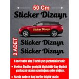 Kişiye Özel Yazı - 2 Adet Isim Soyisim Yazı - Araba - Oto - Araç -motosiklet - Karavan Sticker Etiket 02515 50 Cm