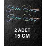 Kişiye Özel Yazı Sticker, Ad Soyad Sticker, İsim Soyisim Sticker, Araba Oto Motosiklet Sticker 02513 15 Cm