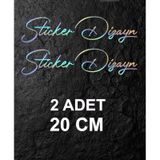 Kişiye Özel Yazı Sticker, Ad Soyad Sticker, İsim Soyisim Sticker, Araba Oto Motosiklet Sticker 02513 20 Cm