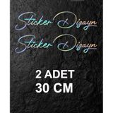 Kişiye Özel Yazı Sticker, Ad Soyad Sticker, İsim Soyisim Sticker, Araba Oto Motosiklet Sticker 02513 30 Cm