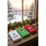 Kişiye Özel Yılbaşı Havlu Seti – İsimli Nakışlı El Havlusu (Çam Ağacı / Noel Şapkası / Kar Tanesi) 30X50 Cm 3 Lü Set | Yeni Yıl Hedi