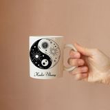 Kişiye Özel Yin Yang Tasarımlı Isimli Kupa - 1 Adet - 330 ml