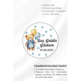 Kişiye/isme Özel Hoş Geldin Bebek Etiketi Sticker 48 Adet / 4 Cm-Hediyelik Süsleme - Çok Renkli