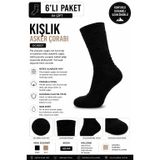 Kışlık Asker Çorabı, Pamuklu Nefes Alabilen Dayanıklı Uzun Outdoor Çorap (6, SİYAH, 40-44)