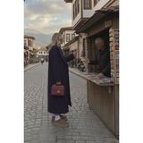 Kışlık Astarlı Sırtı Detaylı Kadın Kaşmir Kaban - XL - Renkli