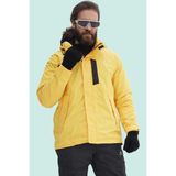 Kışlık Erkek Mont Polar Astarlı Su Geçirmez Fiyort Floyen Polarlı Yağmurluk Yağmura Karşı Maksimum - Sarı - XL