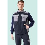 Kışlık Gabardin Iş Yeleği Grilacivert Su Geçirmez Urtica Outdoor Yelek Sıcak Tutucu Suya - Lacivert - Gri - 3XL