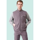 Kışlık Gabardin Yelek Erkek Iş Güvenliği Galanthus Outdoor Sıcak Tutucu Rüzgar Geçirmez - Gri - 3XL