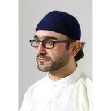 Kışlık Kadife Takke Düz Desen - Lacivert