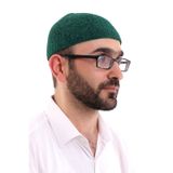 Kışlık Kadife Takke Düz Desen - Yeşil