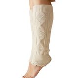 Kışlık Kadın Tozluk Pamuk Örgü Triko Baldır Isıtıcı Leg Warmer 1-Çift (ekru)