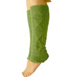 Kışlık Kadın Tozluk Pamuk Örgü Triko Baldır Isıtıcı Leg Warmer 1-Çift (yeşil)