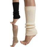 Kışlık Kadın Tozluk Pamuk Örgü Triko Baldır Isıtıcı Leg Warmer 3-Çift (siyah ekru kahve)