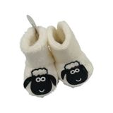 Kışlık Kuzulu Bebek Panduf Beyaz
