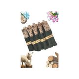 Kışlık Lambswool Yün Çorabı (5 Çift) Erkekler Için Termal Özellikli (Kuzu Yünlü) Kalın Çorap - Haki