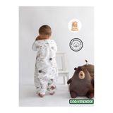 Kışlık Pamuklu Pazen Uyku Tulumu, 1 Tog Organik Çocuk Ve Bebek Uyku Tulumu, Kolsuz Unisex Tulum Tavşanlı 0-6 Ay