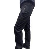 Kışlık Polarlı Softshell Su Geçirmez Cepli Siyah Pantolon