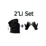 Kışlık Termal Polar Unisex Soğuk Geçirmez Polar Eldiven Boyunluk Erkek ve Kadın İçin 2'li Set