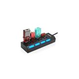 Kısmet 4 Port USB Çoklayıcı 2.0 Hub Switch Çevirici Çoğaltıcı Işıklı Anahtarlı Dönüştürücü Çoklu Adaptör