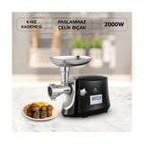 Kısmet King KKM693 Atakan Kıyma Makinesi, 2000W Motor Gücü ve Dijital Kontrol - Siyah