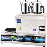 Kısmet Mzn 40 Lık Elektrikli Pleytli 30 Litre 2 Demlikli Çay Kazanı Demlik Hediyeli - Gri