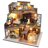 Kisoy Oyuncak Evi Minyatür, Mobilya Kiti, El Yapımı Kendin Yap Ev Modeli, Gençler Yetişkinler için Hediye (Dream Bina Çardağı)